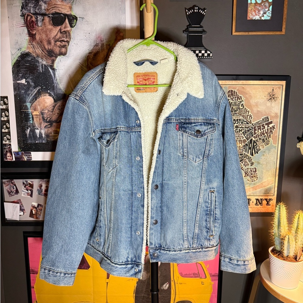 Levi's Light Blue Denim Sherpa Jacket